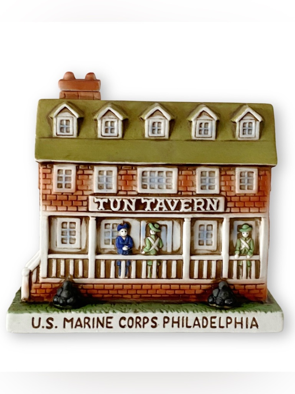 Vintage Haas Brothers 1975 Ye Olde Tun Tavern USMC Porcelain Decanter Bottle